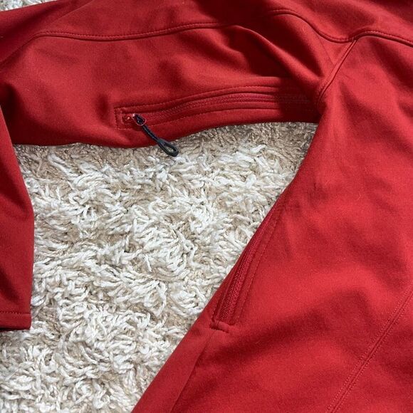 MAMMUT Full Zip Hooded Outdoor Windstopper Soft Shell Jacket Size Small Orange - Picture 10 of 16